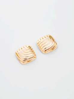 Women French Connection Jewellery|Jewellery-Square Design Stud Earrings