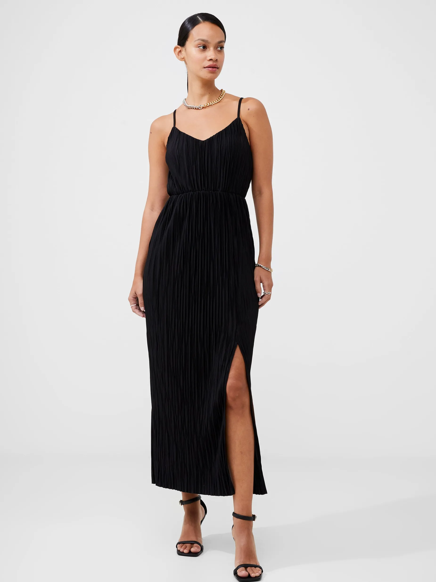 French Connection Maxi Dresses-Strappy Plisse Jersey Maxi Dress