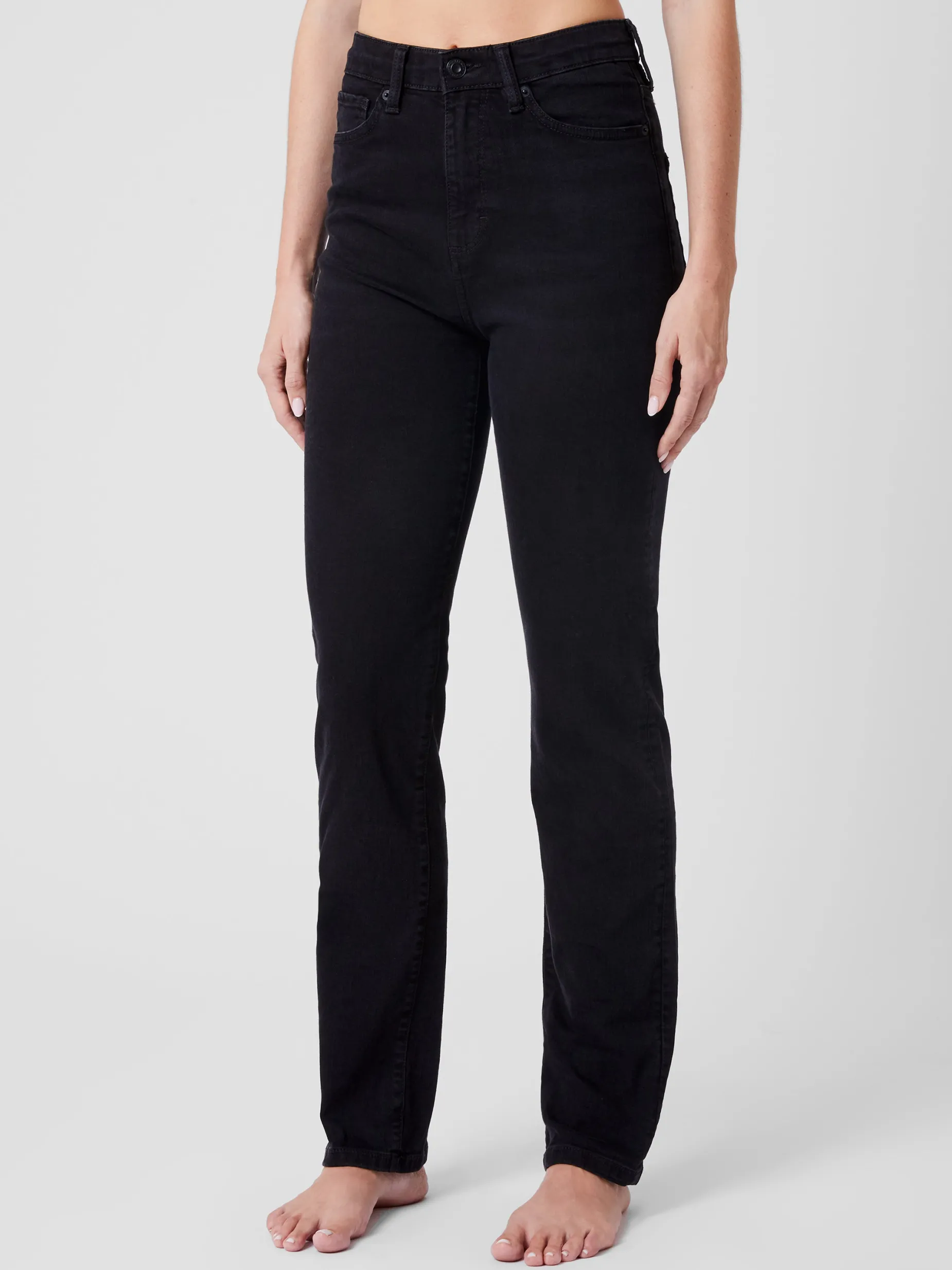 French Connection Trousers|Jeans-Stretch Denim Cigarette Fit High Waisted Jeans 34 Inch