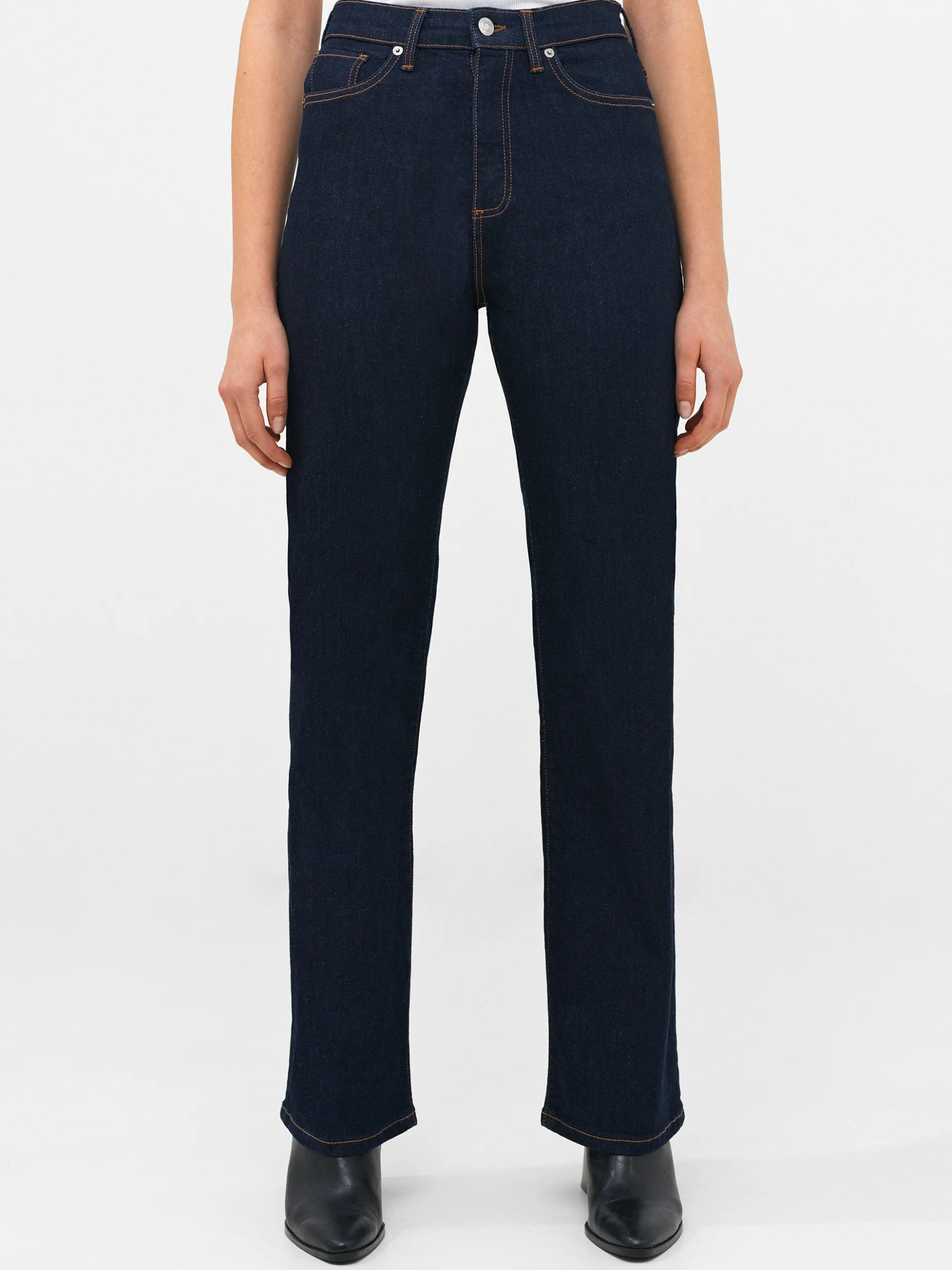 French Connection Trousers|Jeans-Stretch Denim Wide Flare Full Length Jeans 34 Inch