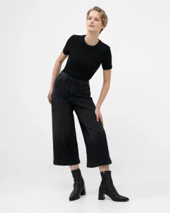 French Connection Jeans & A Nice Top-Stretch Denim Wide Leg Culottes 25 Inch