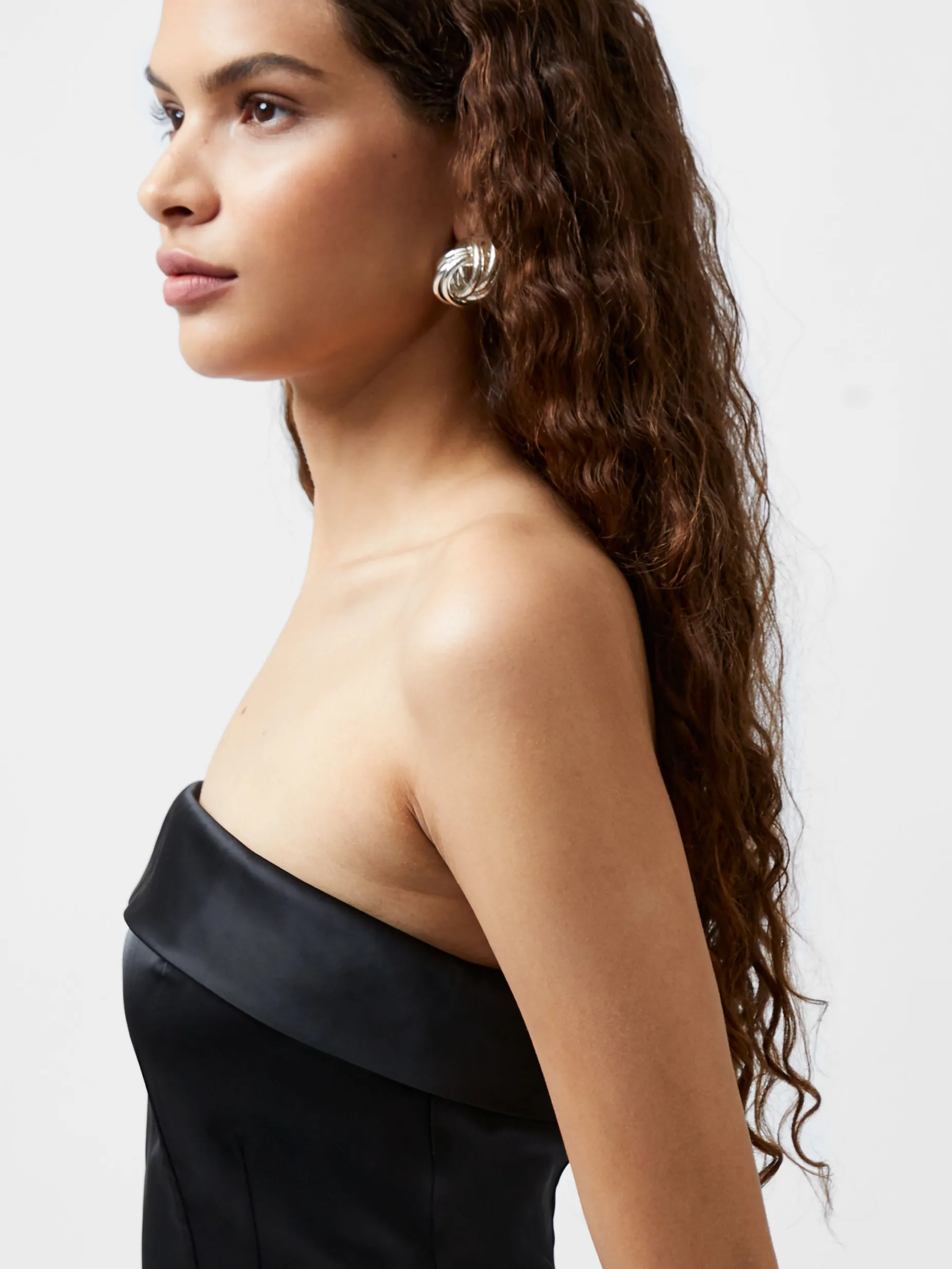 French Connection Dresses|Mini Dresses-Structured Satin Bandeau Mini Dress