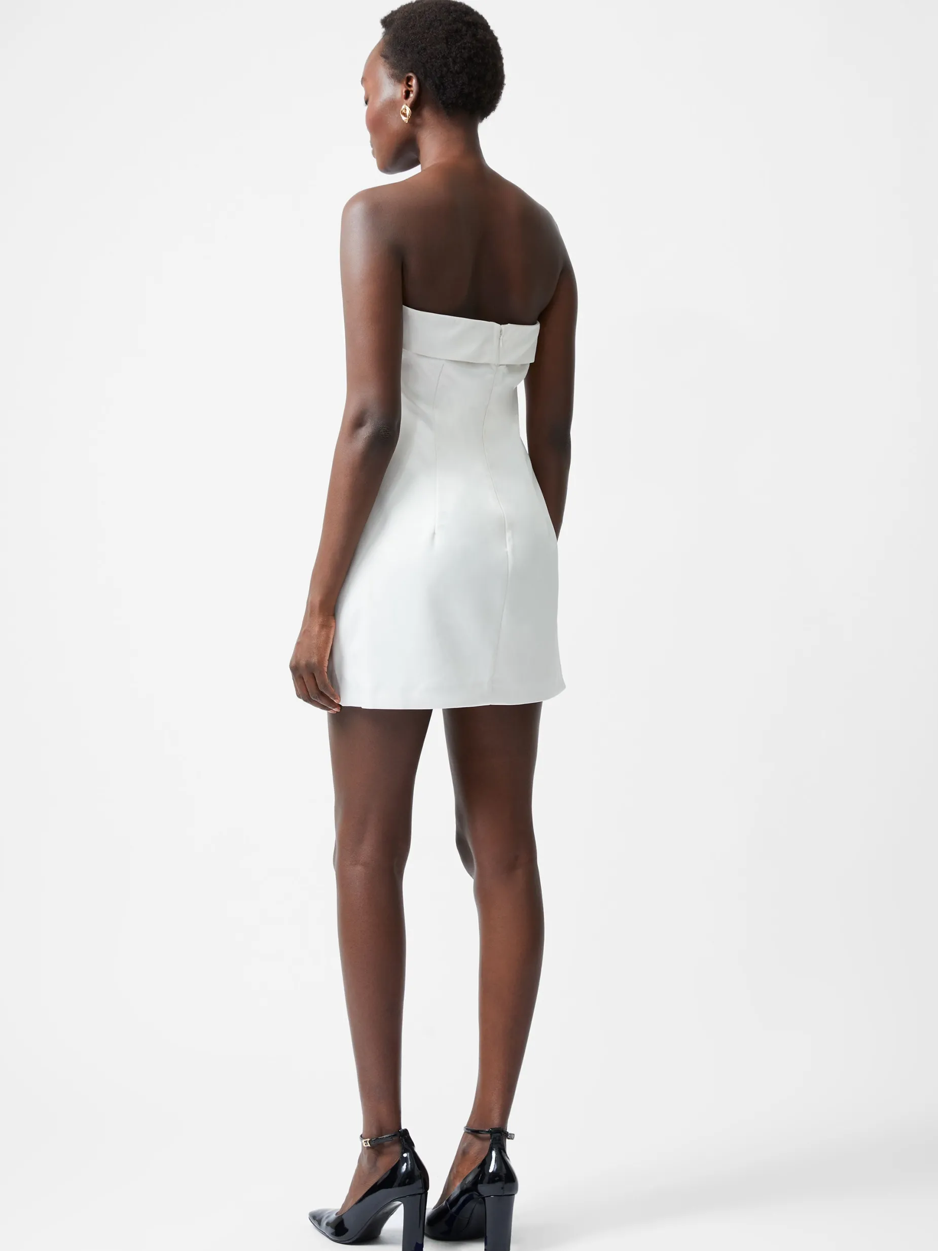 French Connection Dresses|Mini Dresses-Structured Satin Bandeau Mini Dress
