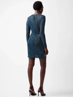 French Connection Dresses|Mini Dresses-Tamy Lurex Long Sleeve Fitted Mini Dress