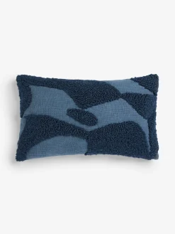 French Connection Cushions-Tangelo Tufted Blue Cushion