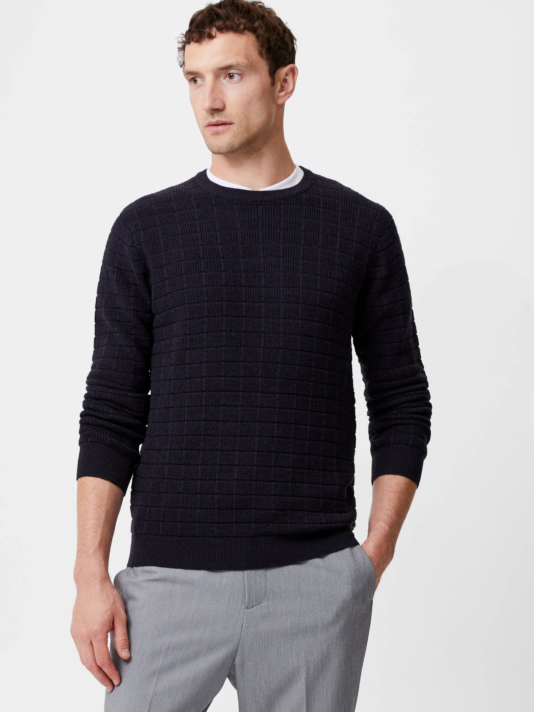 French Connection Knitwear-Textured Crew Neck Jumper