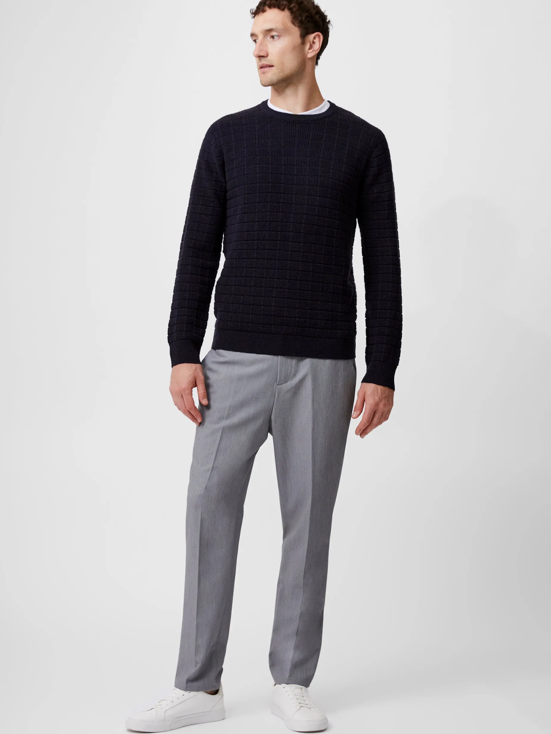 French Connection Knitwear-Textured Crew Neck Jumper