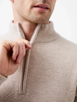 French Connection Knitwear-Textured Half Zip Jumper