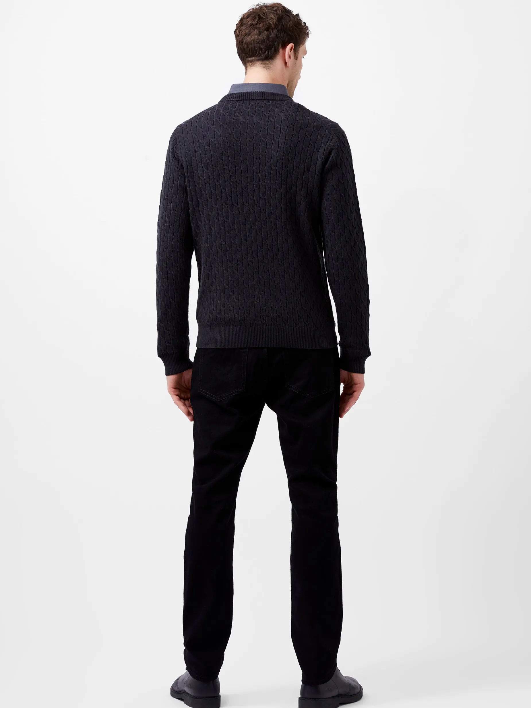French Connection Knitwear-Two Tone Cable Knit Jumper