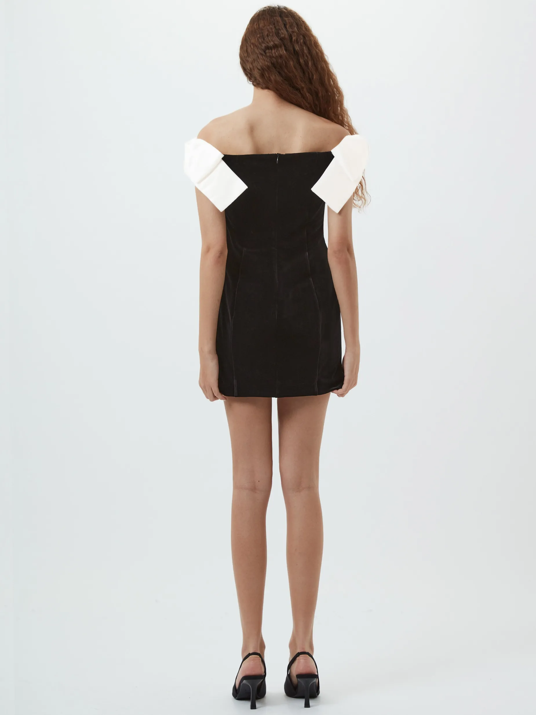 French Connection Dresses|Mini Dresses-Velvet Carey Satin Bow Mini Dress