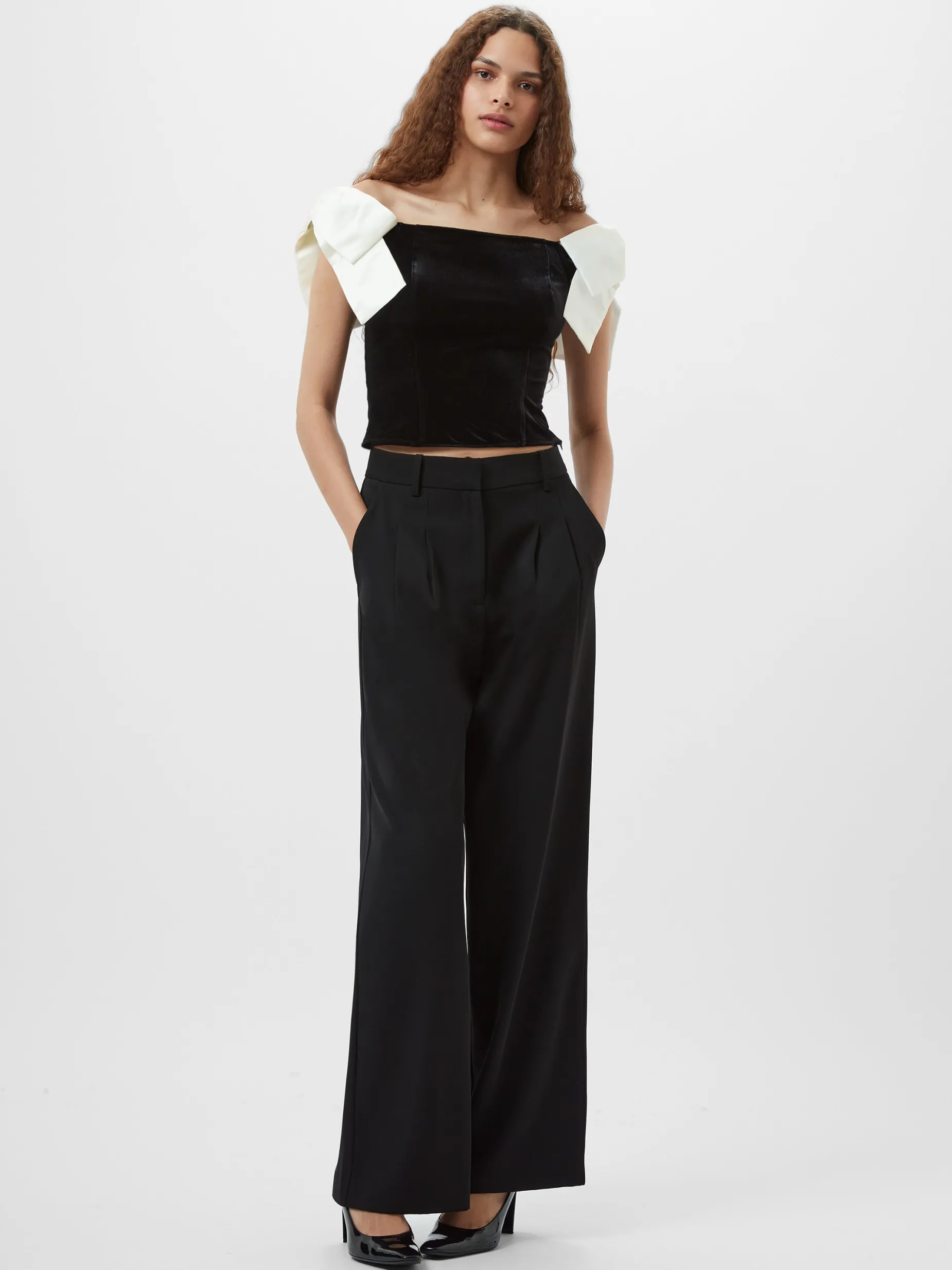 French Connection Tops|Jeans & A Nice Top-Velvet Carey Satin Bow Top