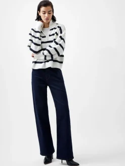 French Connection Jumpers & Cardigans-Vhari Recycled Stripe Half Zip Jumper