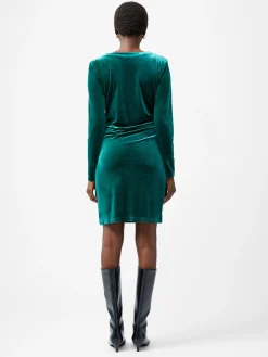 French Connection Dresses|Mini Dresses-Viola Velvet Long Sleeve Bodycon Mini Dress