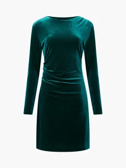 French Connection Dresses|Mini Dresses-Viola Velvet Long Sleeve Bodycon Mini Dress
