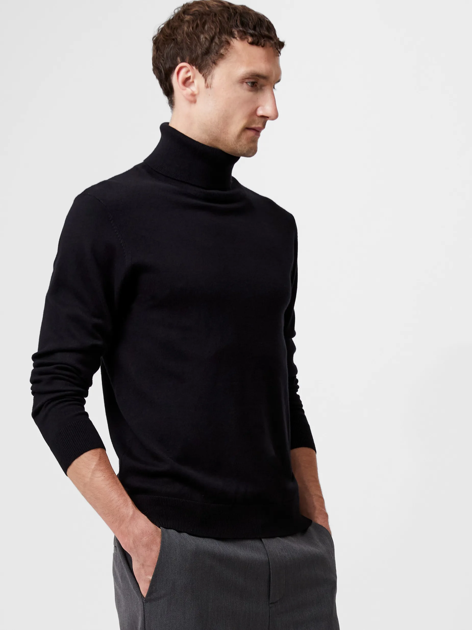French Connection Knitwear-Viscose Blend Turtle Neck Jumper