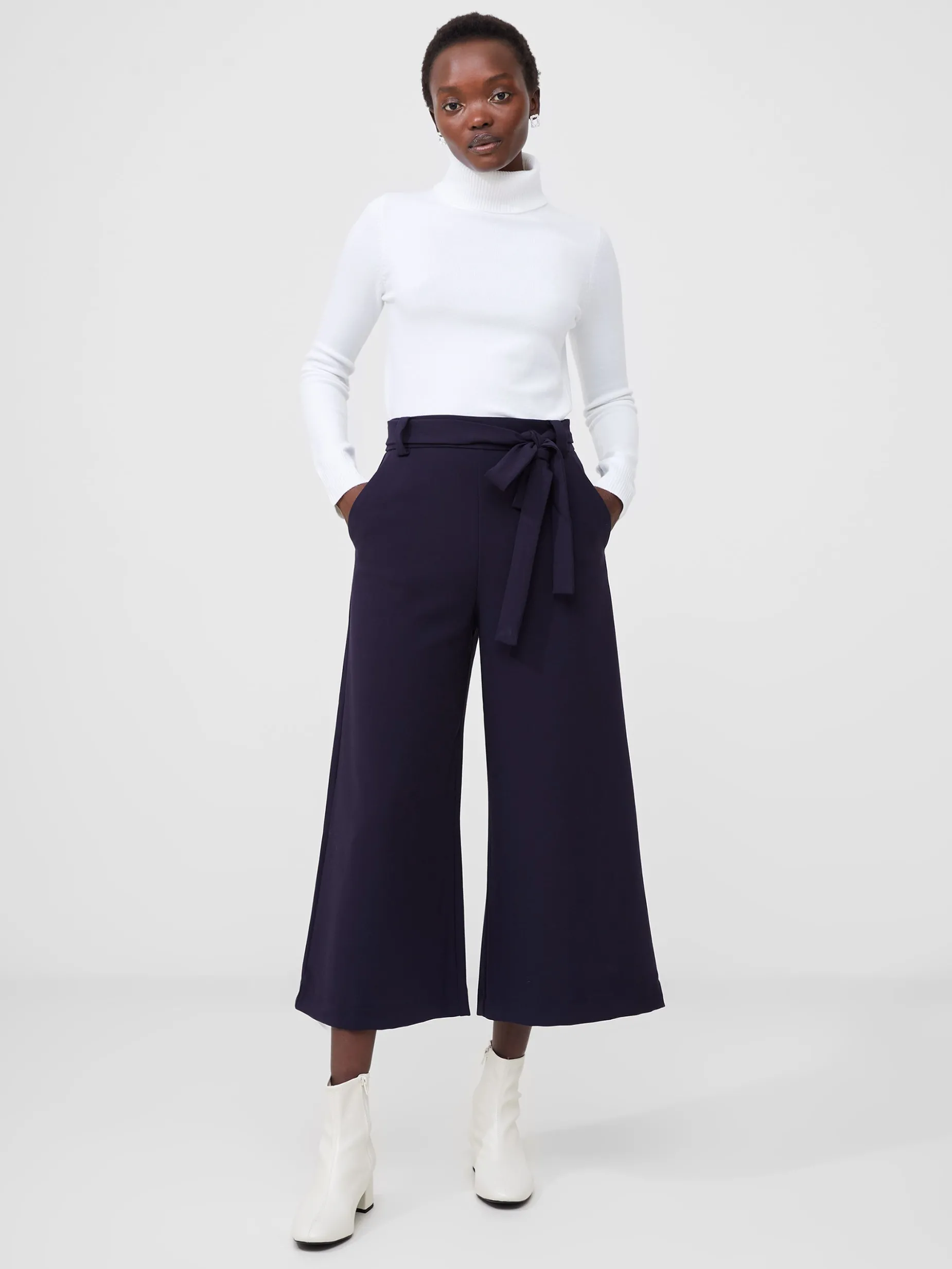 French Connection Trousers-Whisper Belted Culottes