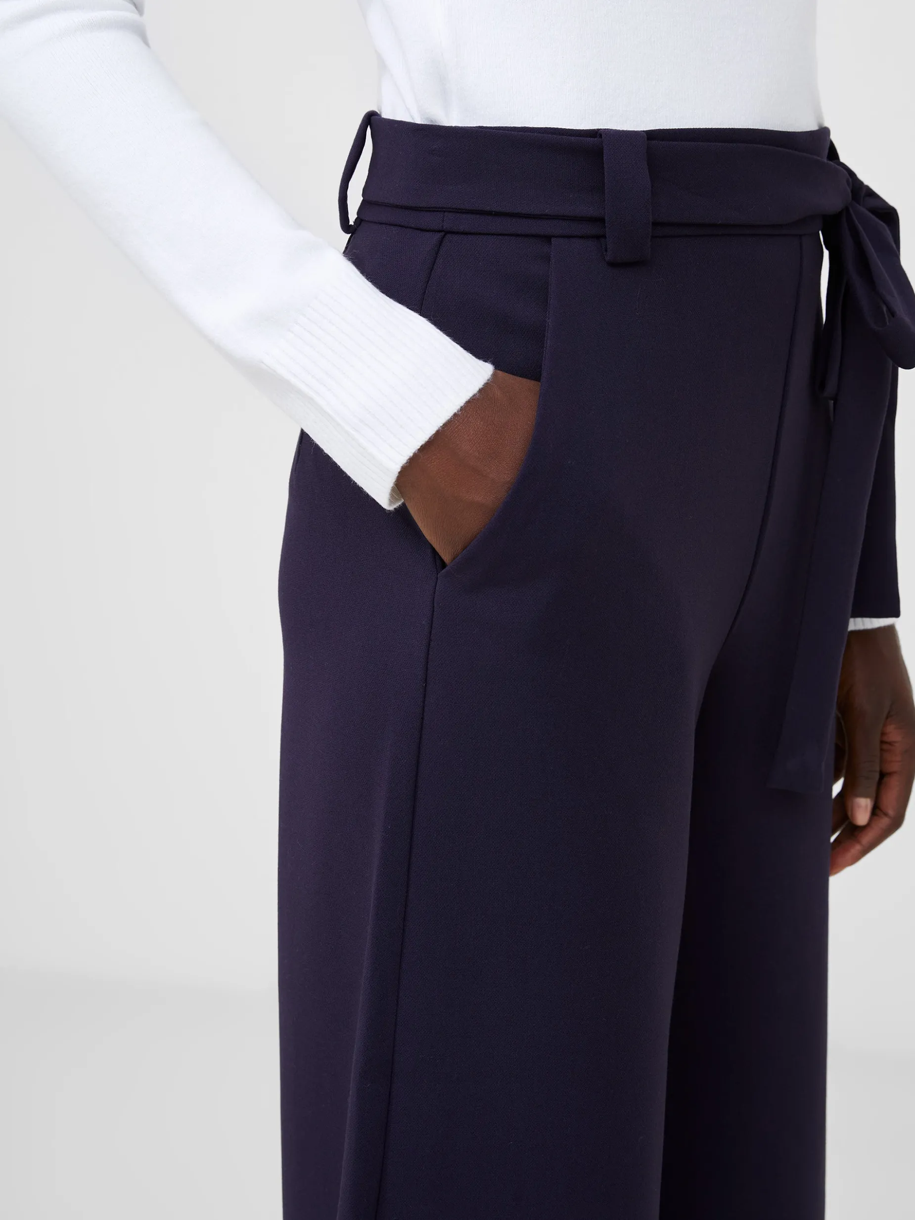 French Connection Trousers-Whisper Belted Culottes