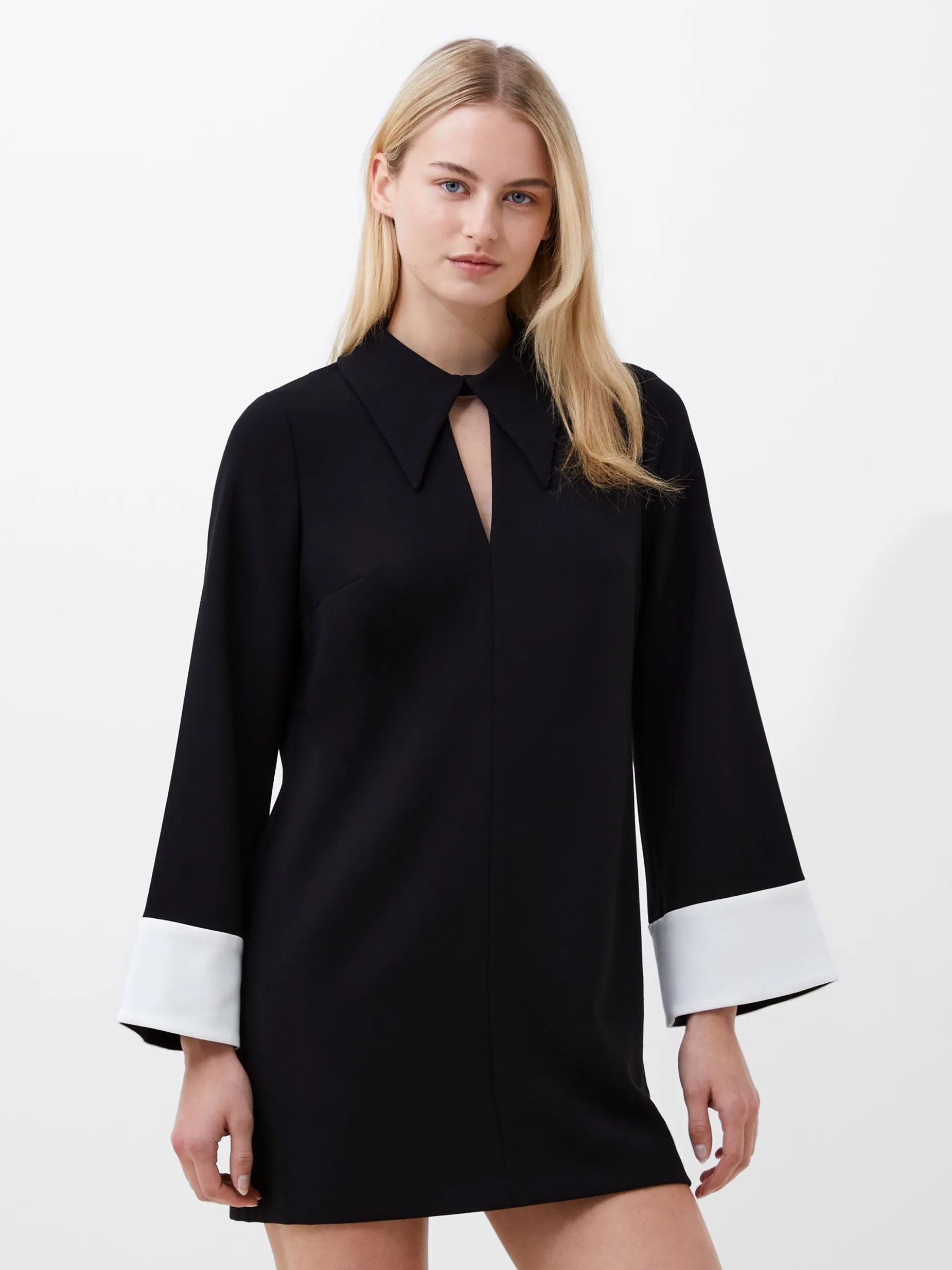 French Connection Dresses|Mini Dresses-Whisper Long Sleeve Folded Cuff Mini Dress