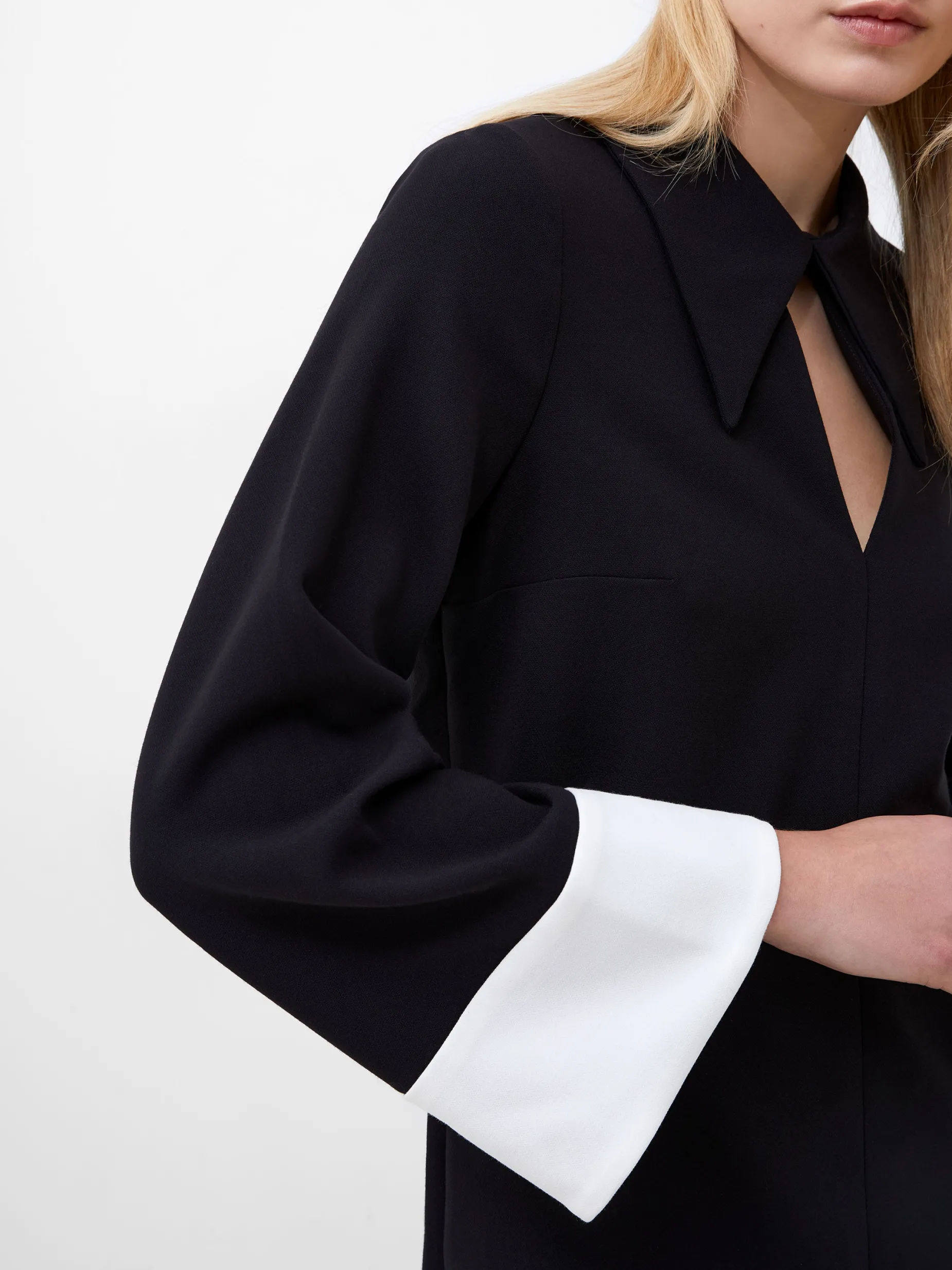 French Connection Dresses|Mini Dresses-Whisper Long Sleeve Folded Cuff Mini Dress
