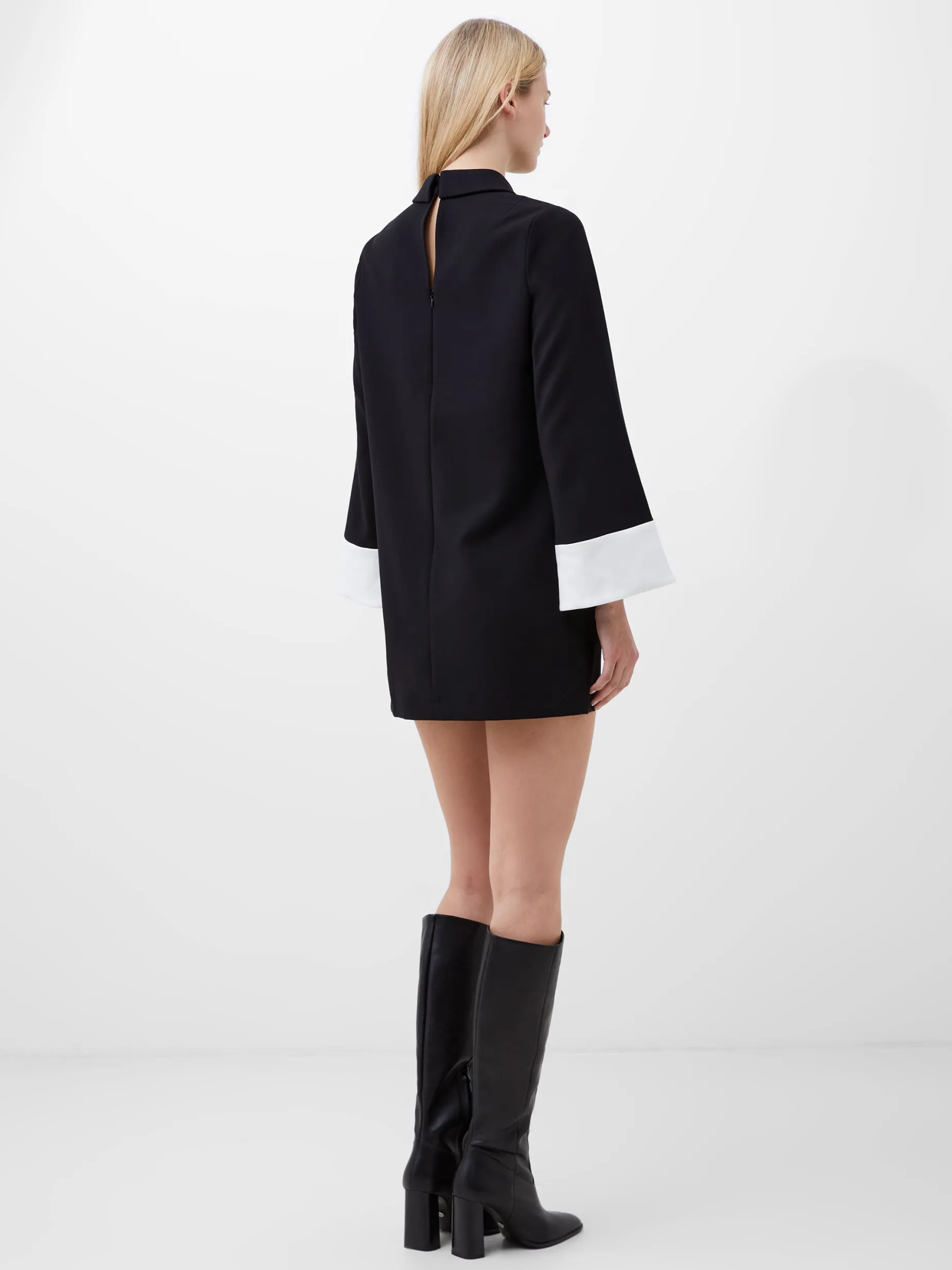 French Connection Dresses|Mini Dresses-Whisper Long Sleeve Folded Cuff Mini Dress
