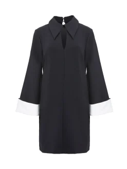 French Connection Dresses|Mini Dresses-Whisper Long Sleeve Folded Cuff Mini Dress
