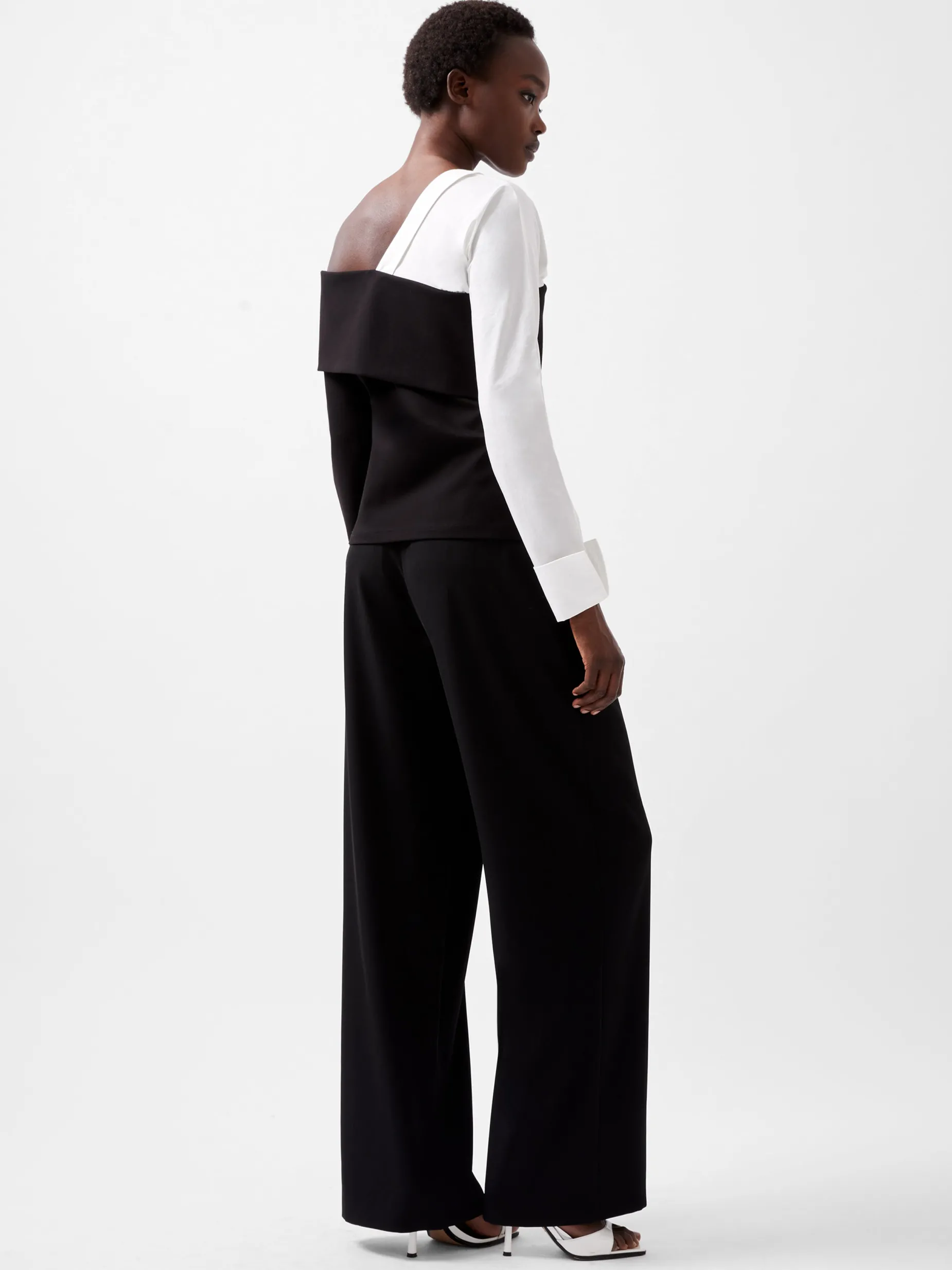 French Connection Tops|Shirts-Xia Ponte Poplin Mix Long Sleeve Top