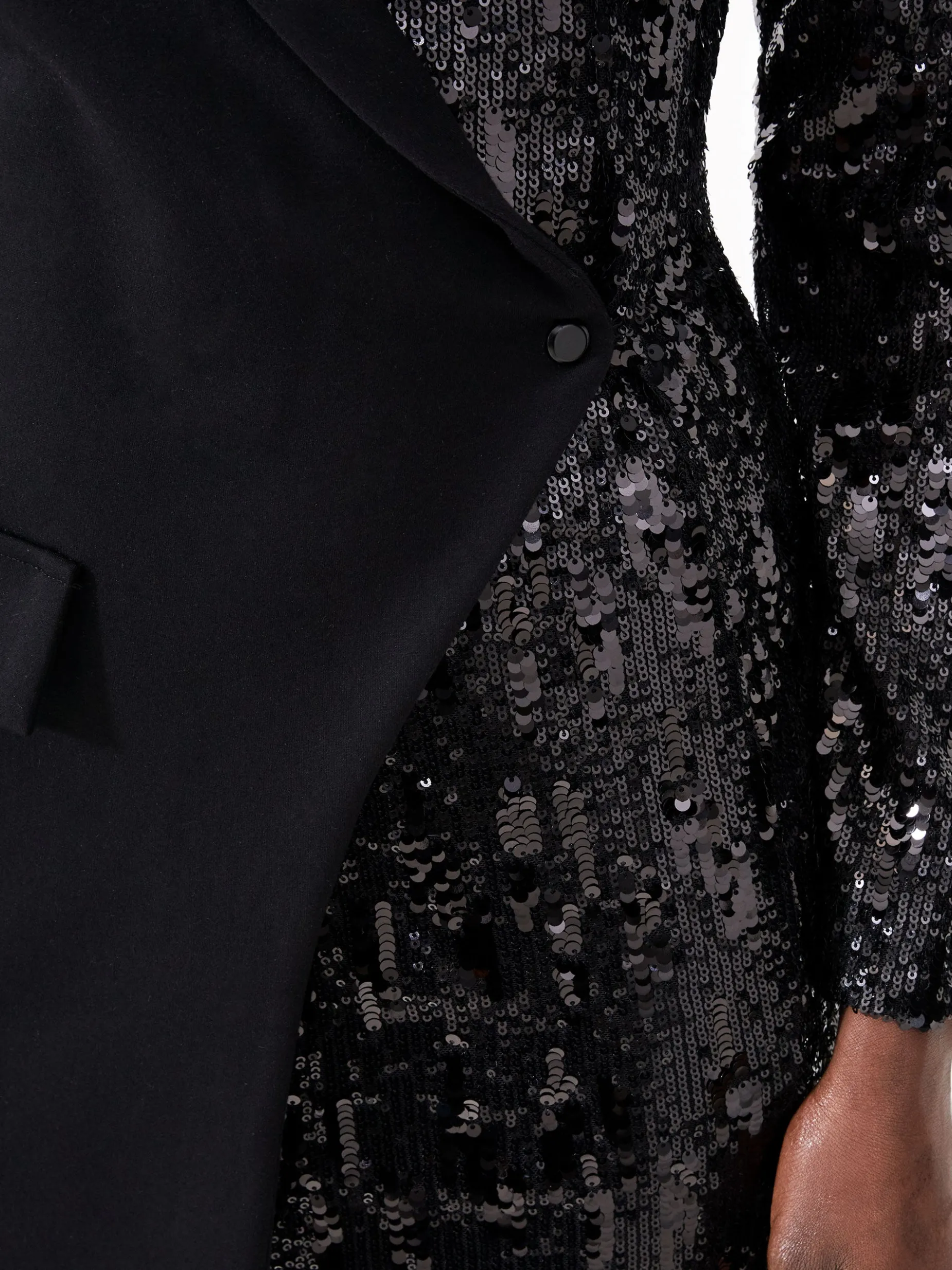 French Connection Dresses|Mini Dresses-Xia Ponte Sequin Jersey Blazer Mini Dress