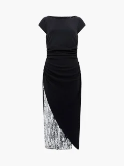 French Connection Dresses|Midi Dresses-Zanna Jersey Sequin Mix Midi Dress