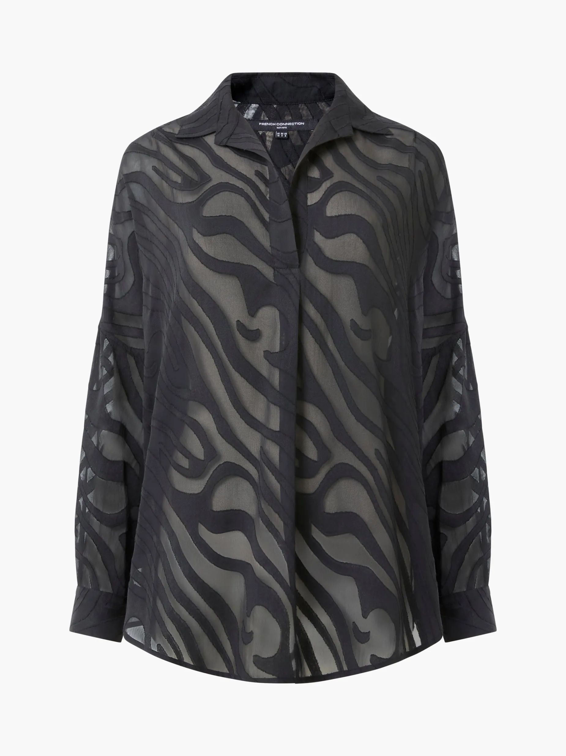 French Connection Tops|Shirts-Zebra Devore Popover Shirt