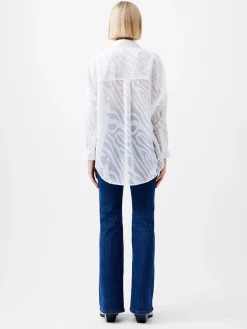 French Connection Tops|Shirts-Zebra Devore Popover Shirt