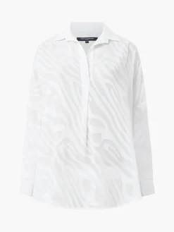 French Connection Tops|Shirts-Zebra Devore Popover Shirt